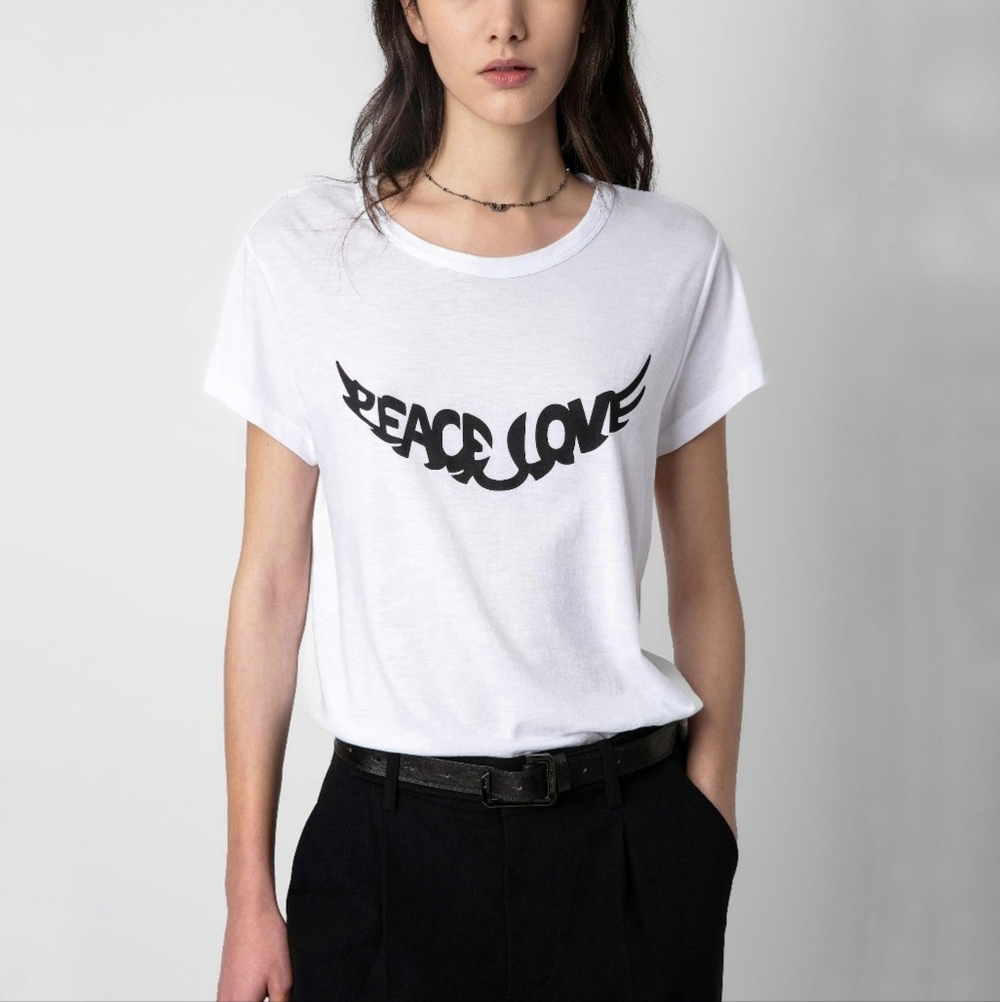 Zadig & Voltaire Woop Peace & Love Wings T-shirt graphic size XS NEW NWT